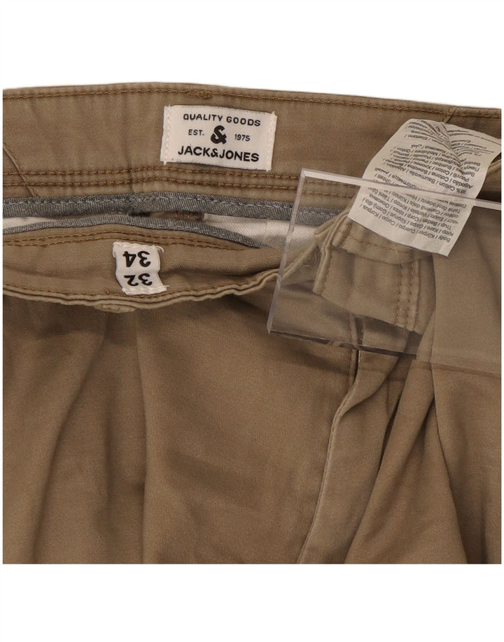 Ανδρικό παντελόνι Chino JACK & JONES W32 L32 Μπεζ βαμβακερό