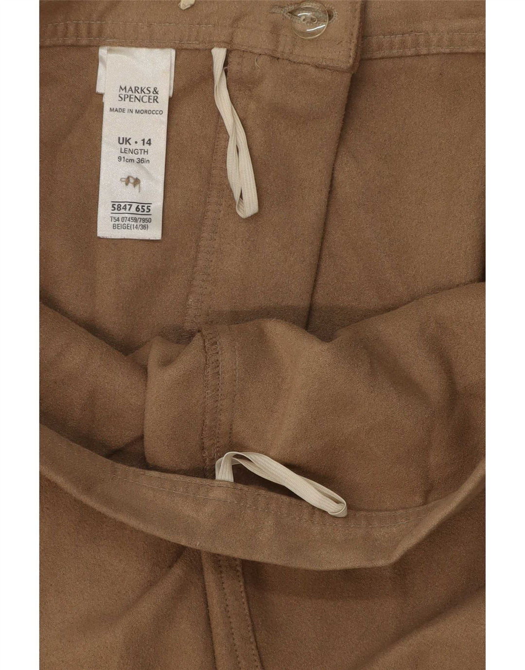 Marks & Spencer Γυναικεία Τρομπέτα Φούστα UK 14 Μεγάλη W32 καφέ πολυεστέρας