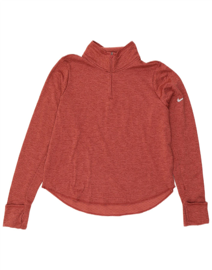Γυναικεία φόρμα πουλόβερ με φερμουάρ Nike Dri Fit Top UK 16 Large Red Flecked