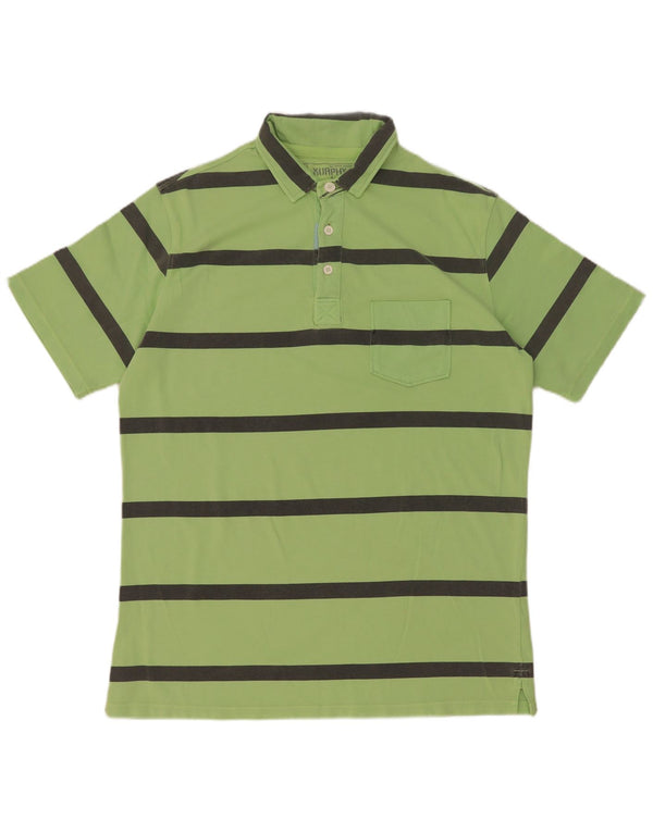 Murphy & Nye Mens Polo Shirt XL Green Striped Cotton