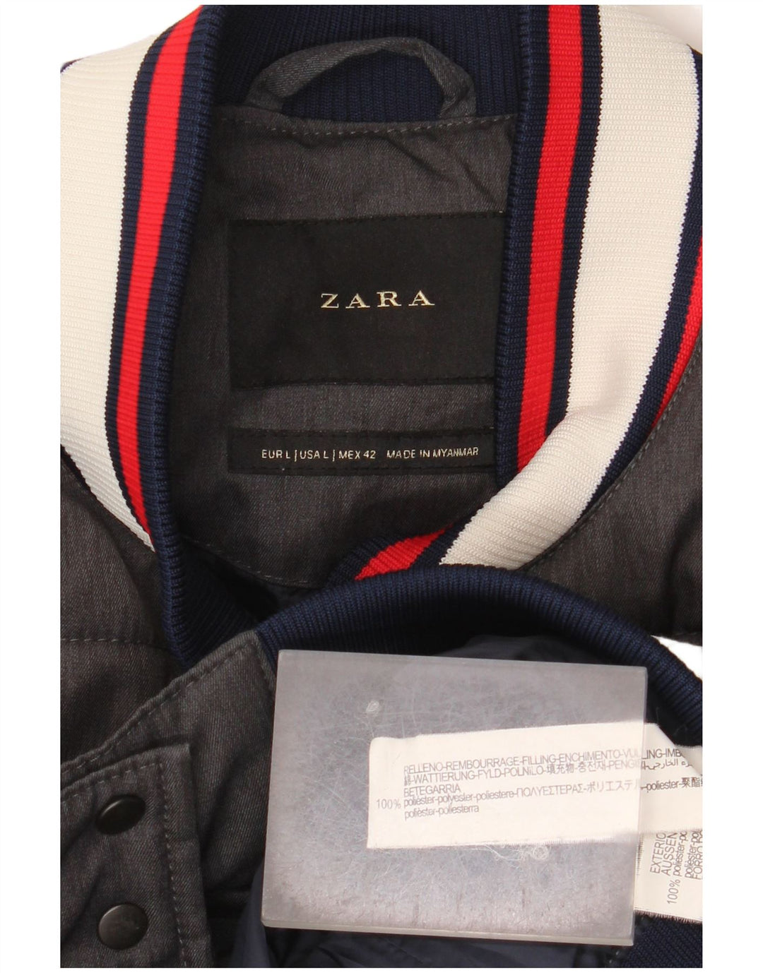 Zara Ανδρικό μπουφάν UK 40 Large Grey Polyester