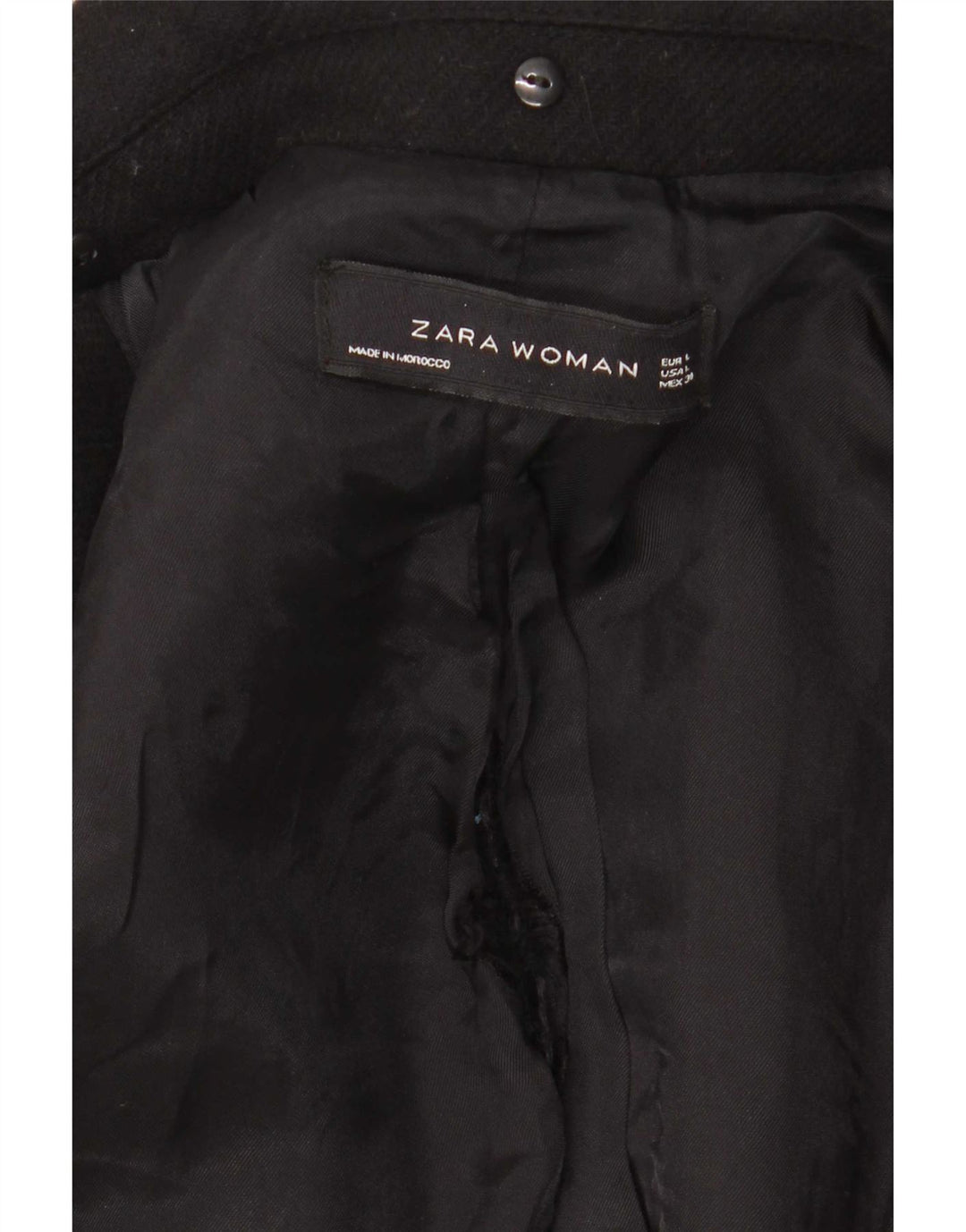Zara Γυναικείο Παλτό UK 14 Large Μαύρο