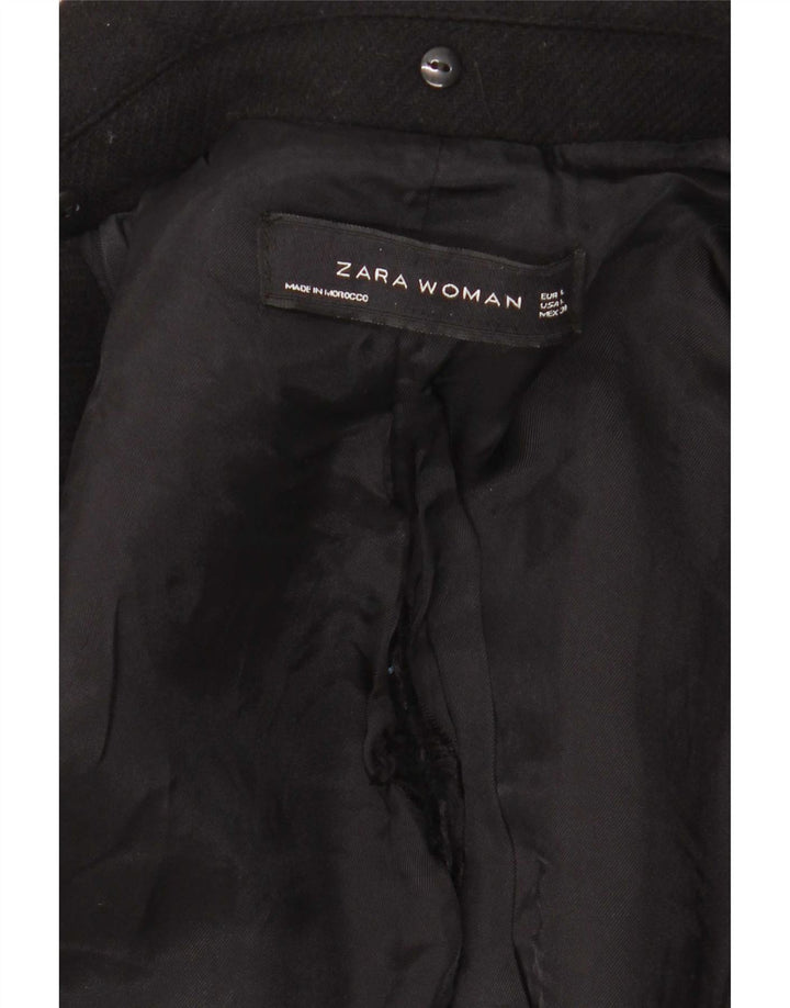 Zara Γυναικείο Παλτό UK 14 Large Μαύρο