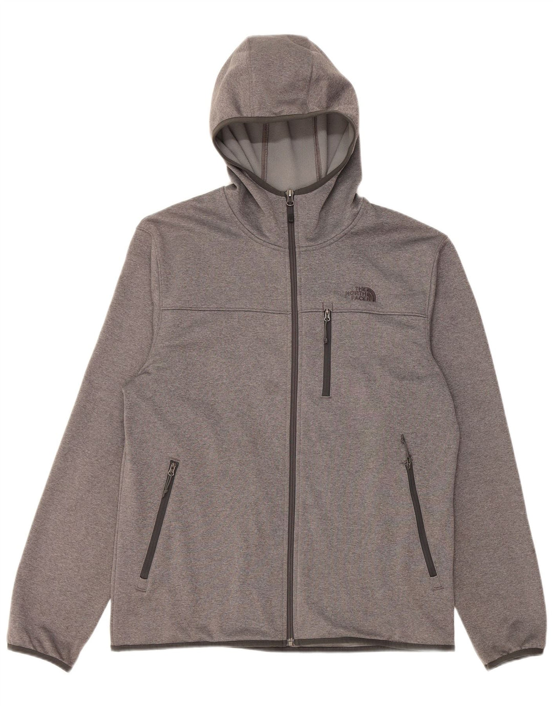 Ανδρικό πουλόβερ με κουκούλα με φερμουάρ North Face μεγάλο γκρι πολυεστέρα