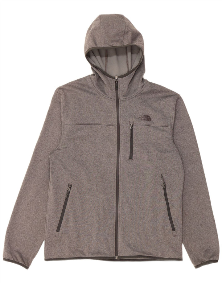 Ανδρικό πουλόβερ με κουκούλα με φερμουάρ North Face μεγάλο γκρι πολυεστέρα