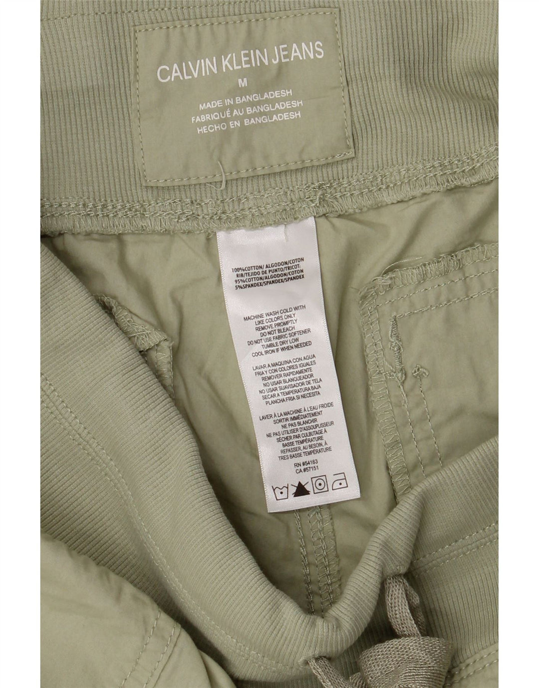 Γυναικείο σορτς Chino Calvin Klein μεσαίο W30 από βαμβακερό χακί
