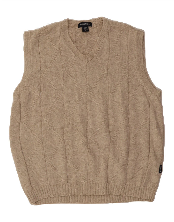 NAUTICA Mens Vest Tank Top Medium Beige Linen Vintage Nautica and Second-Hand Nautica from Messina Hembry 