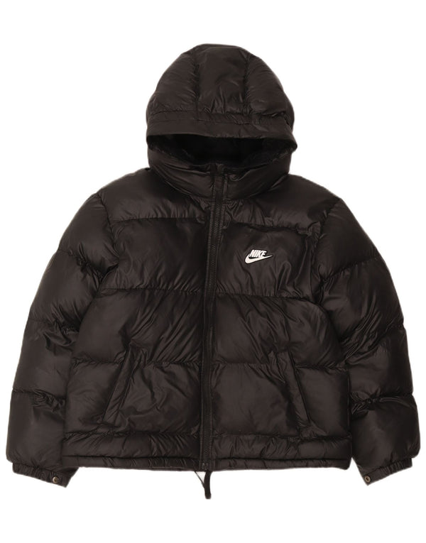 Nike Boys Therma-Fit Hooded Jacket 13-14 Years XL Black Polyester