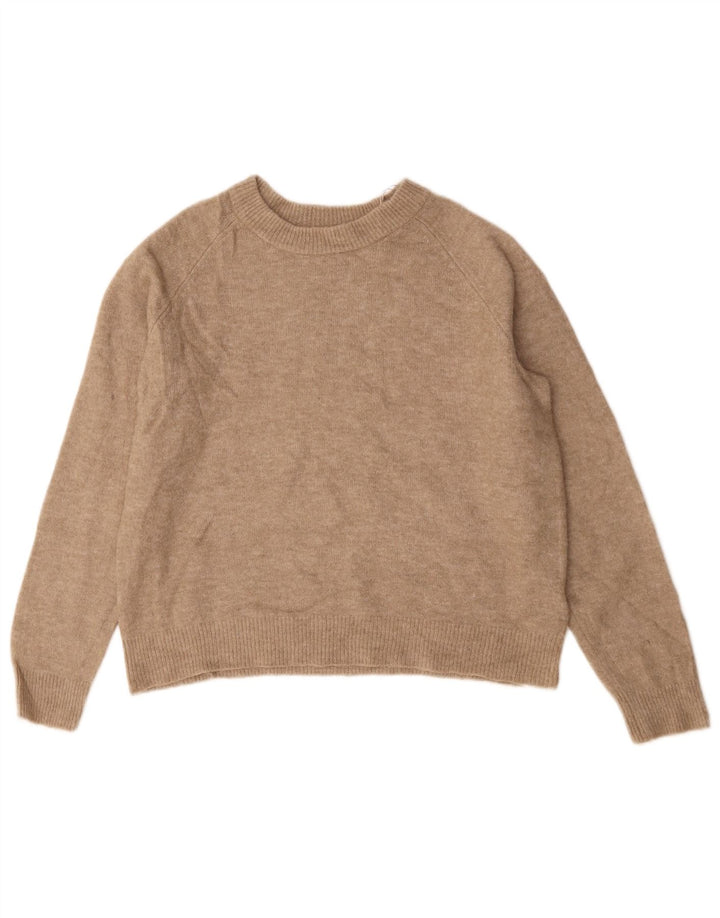 Zara Γυναικείο πουλόβερ με λαιμόκαυστο UK 14 Medium Beige Polyamide