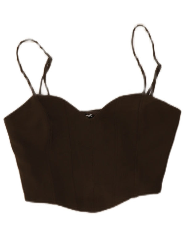 Zara Womens Crop Cami Top UK 12 Medium Brown