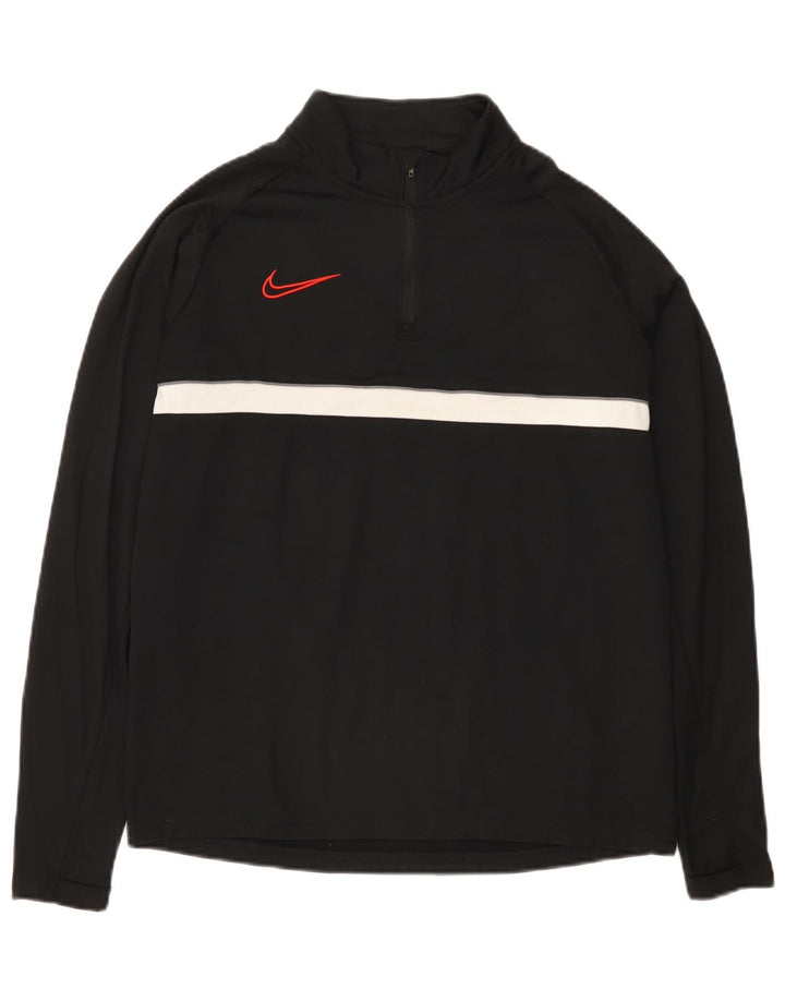 Ανδρική φόρμα Nike Dri Fit με φερμουάρ πουλόβερ στο επάνω μέρος, μεσαίο μαύρο χρώμα