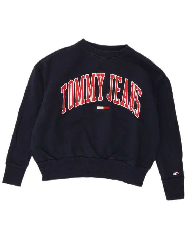 Tommy Hilfiger Γυναικεία φούτερ μεγάλου μεγέθους Jumper UK 10 Small Navy Blue