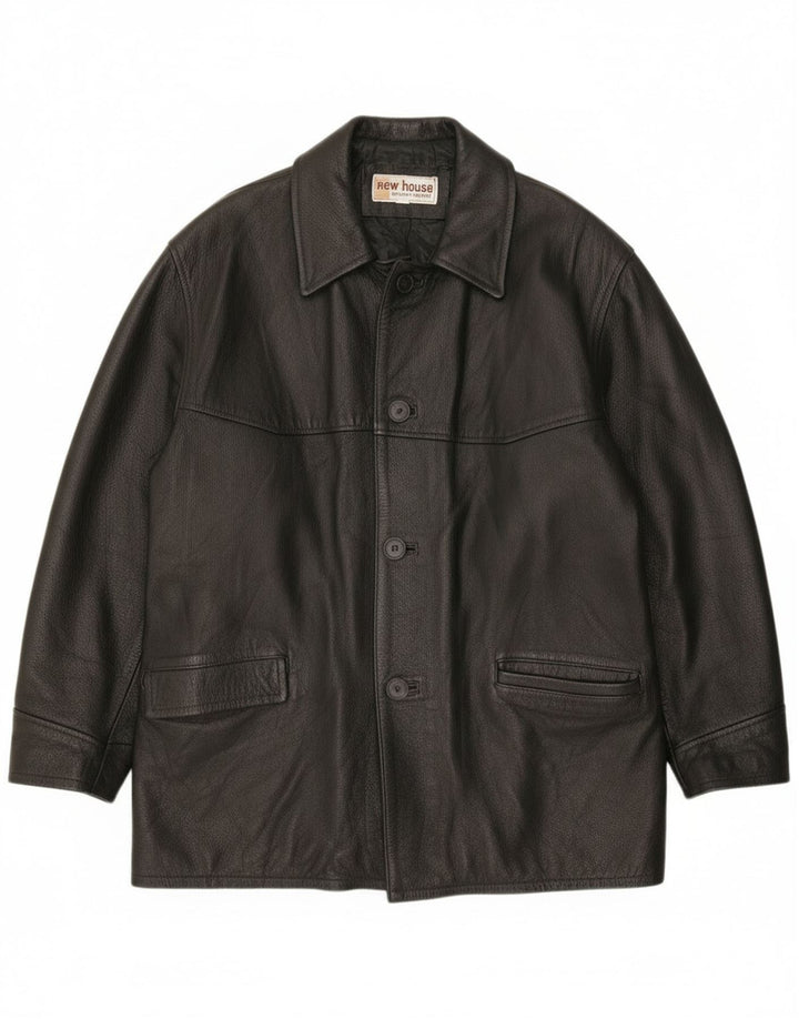 Vintage Ανδρικό Δερμάτινο Μπουφάν UK 40 Large Μαύρο Δερμάτινο