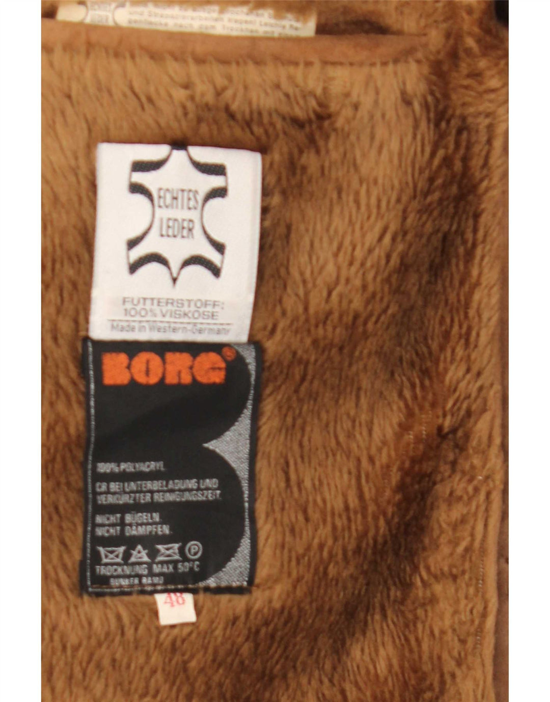 Vintage Ανδρικό Πανωφόρι Shearling Δερμάτινο IT 48 Μεσαίου καφέ