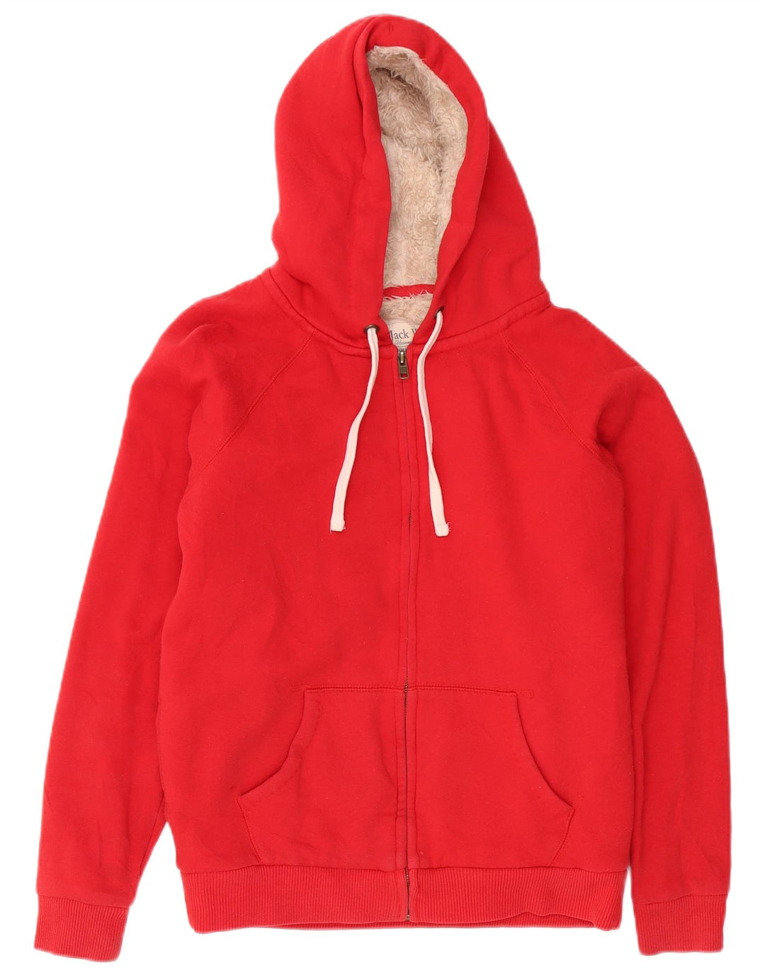 Jack Wills Γυναικείο πουλόβερ με κουκούλα γραφικών με φερμουάρ UK 12 μεσαίο κόκκινο