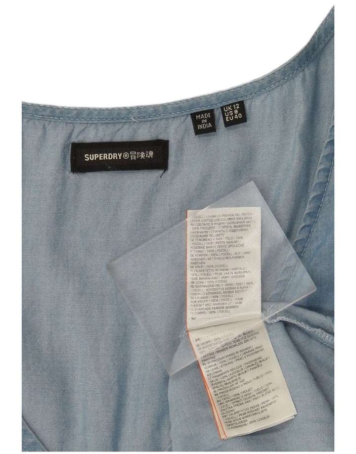 Superdry Γυναικείο Φόρεμα A-Line UK 12 Medium Blue Lyocell