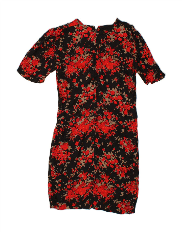 VINTAGE Womens Sheath Dress UK 14 Medium Red Floral Vintage Vintage and Second-Hand Vintage from Messina Hembry 