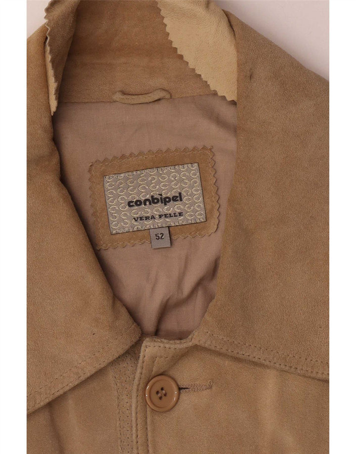 Conbipel Ανδρικό Suede Utility Jacket IT 52 XL Καφέ Δερμάτινο