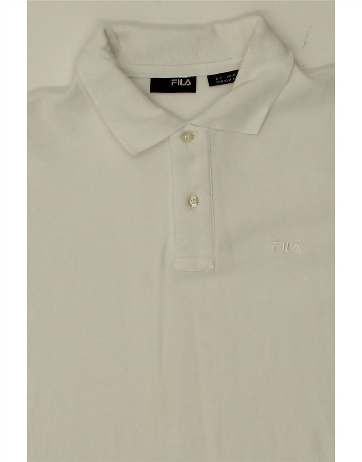 FILA Mens Polo Shirt Medium White Cotton Vintage Fila and Second-Hand Fila from Messina Hembry 
