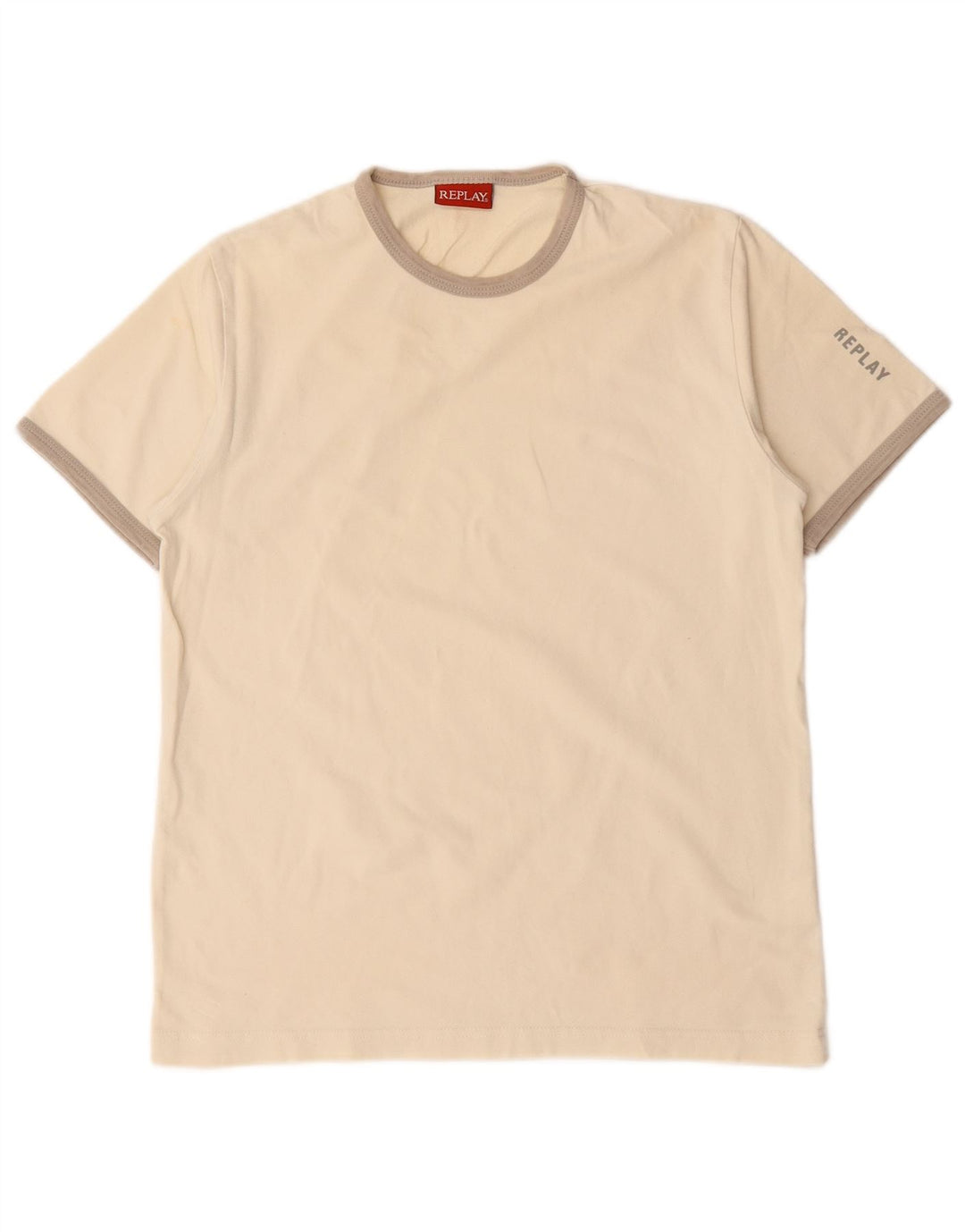 Replay Γυναικείο T-Shirt Top UK 12 Medium Off White