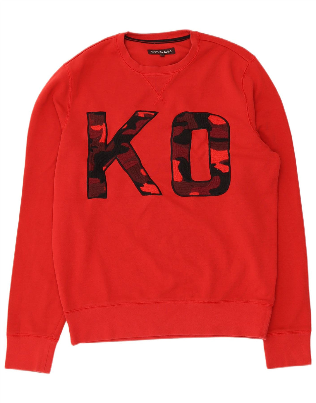 Michael Kors Γυναικείο Φούτερ γραφικό Jumper UK 14 Μεσαίο κόκκινο βαμβακερό