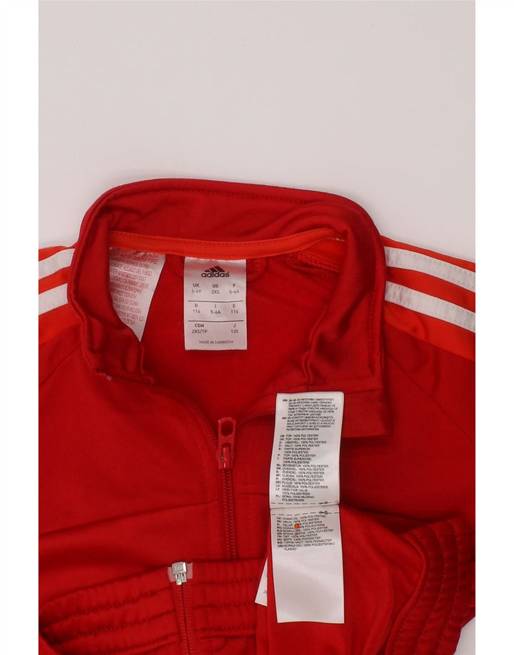 Κορίτσια αθλητική φόρμα ADIDAS Top Jacket 5-6 Years Red Polyester