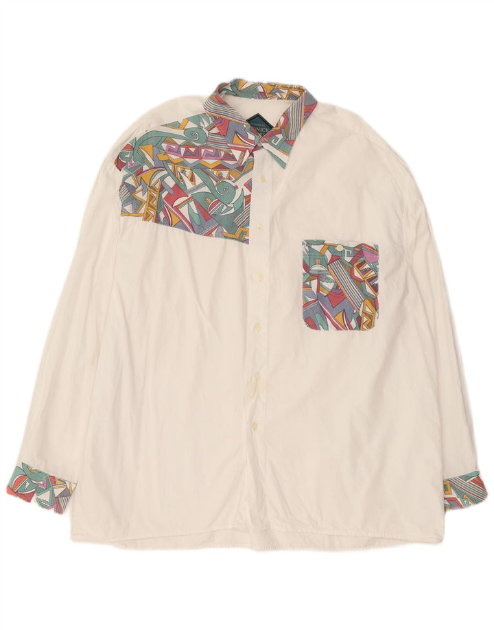 Ανδρικό πουκάμισο Rudnick 2XL Λευκό γεωμετρικό βαμβακερό