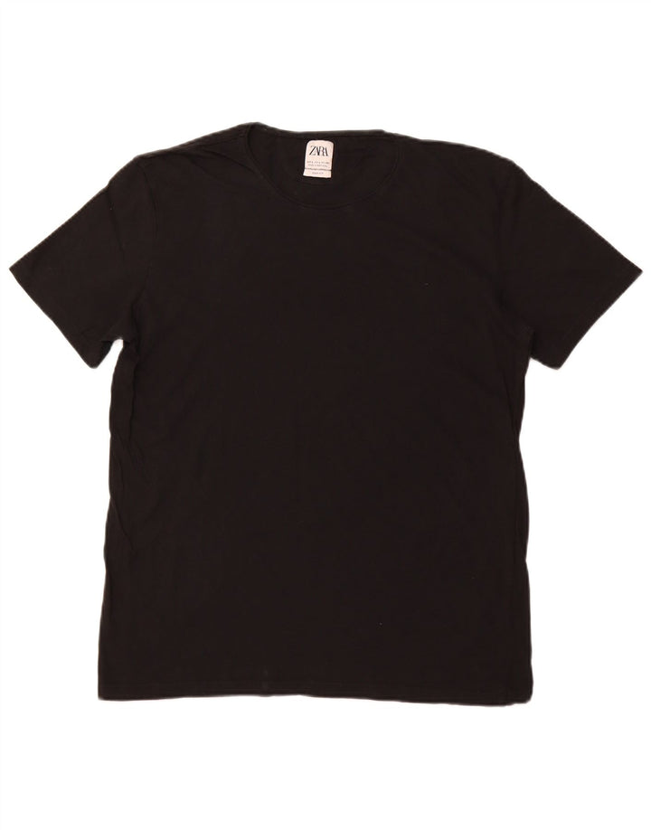 Zara Γυναικείο T-Shirt Easy Fit Top UK 14 Large Black
