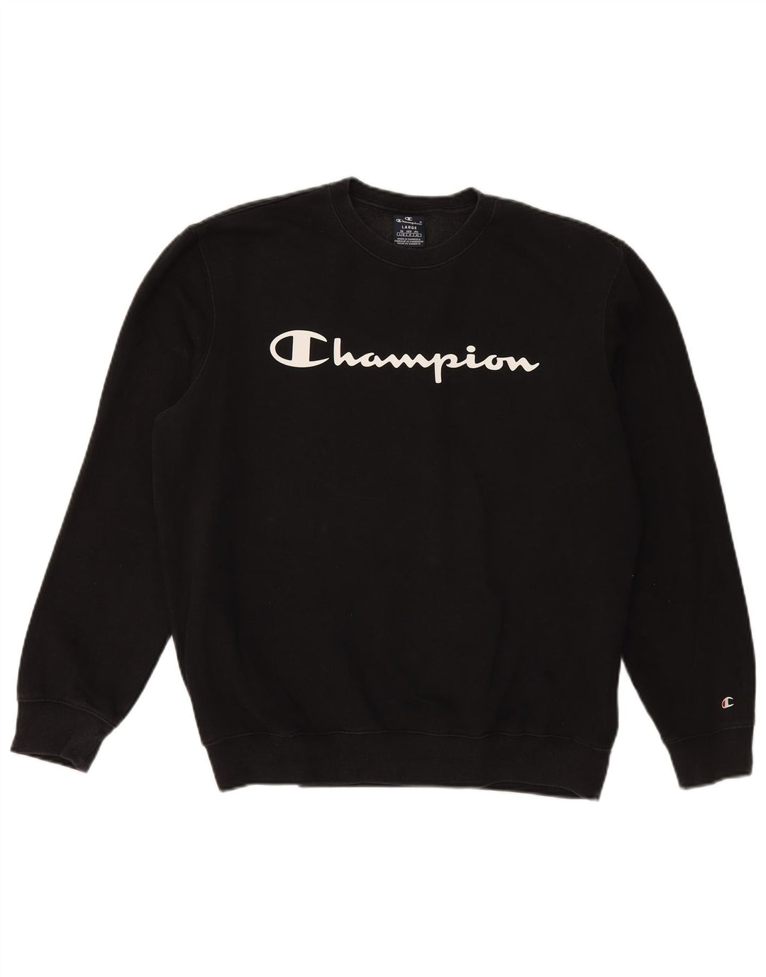 Ανδρικό γραφικό φούτερ Champion Jumper μεγάλο μαύρο βαμβακερό