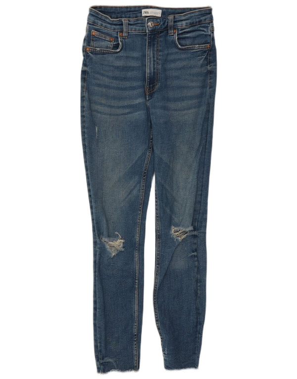 Zara γυναικεία ψηλόμεση στενόχωρα τζιν EU 38 Small W28 L27 Blue