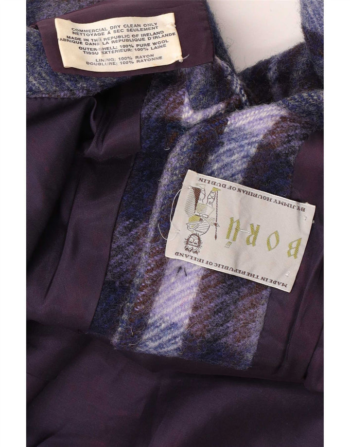 Jimmy Hourihan Γυναικείο παλτό Boru Poncho One Size Purple Check Wool