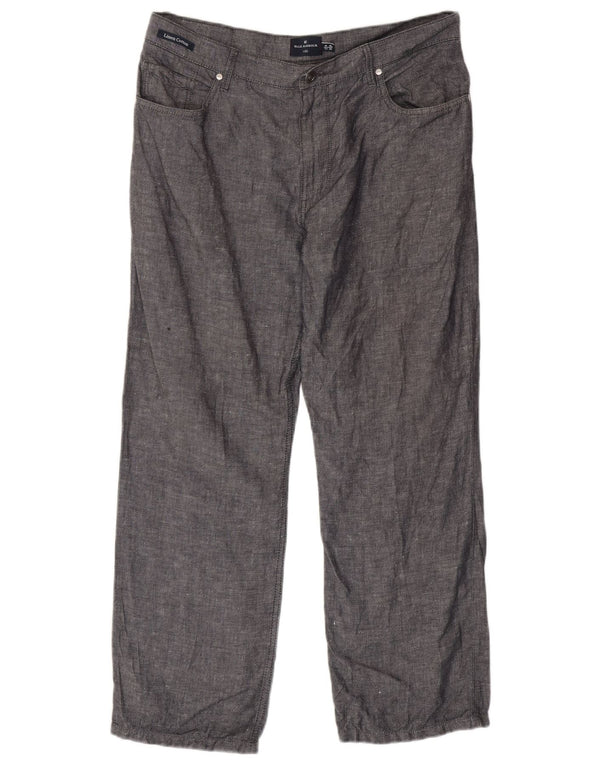 Marks & Spencer Mens Blue Harbour Straight Casual Παντελόνι W36 L29 Γκρι