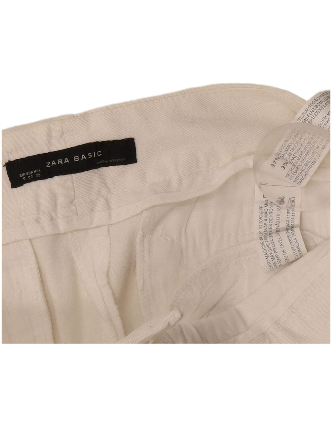Zara Γυναικείο Σορτς Chino EU 40 Medium W30 Λευκό βαμβακερό