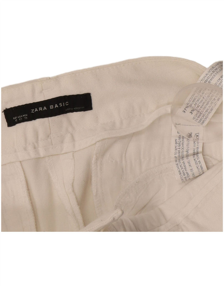 Zara Γυναικείο Σορτς Chino EU 40 Medium W30 Λευκό βαμβακερό