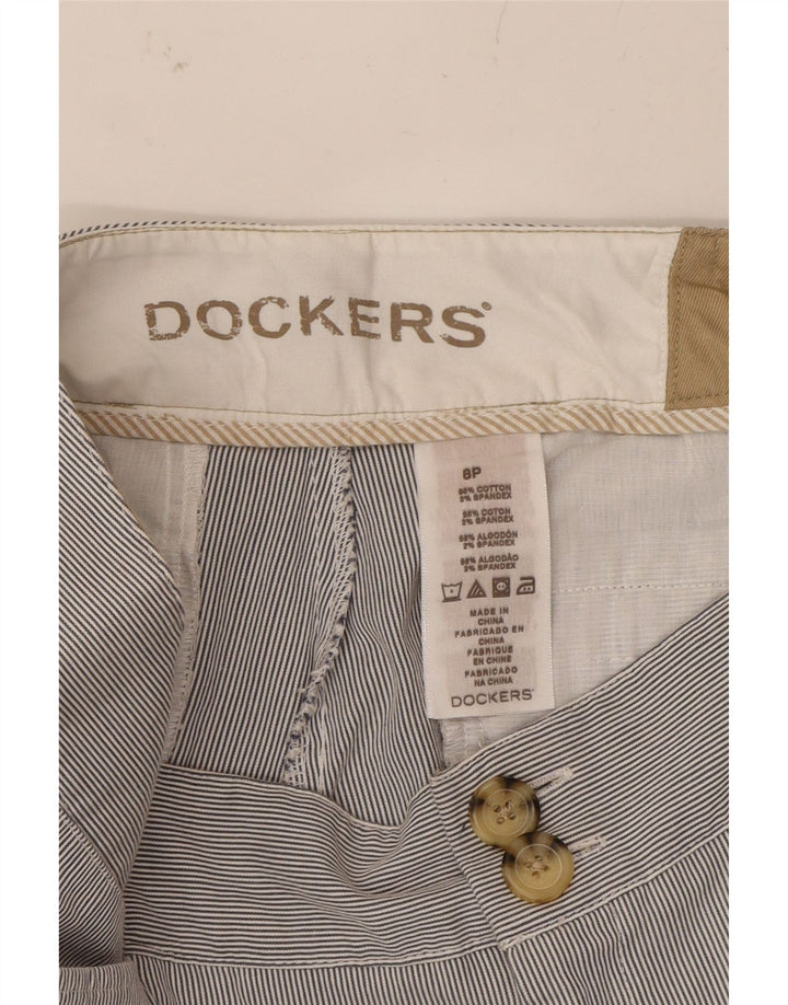 DOCKERS Womens Casual Shorts US 8 Medium W30  Grey Pinstripe Cotton Vintage Dockers and Second-Hand Dockers from Messina Hembry 