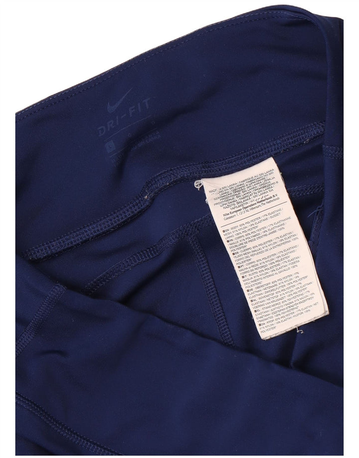 Γυναικεία κολάν Nike Dri Fit UK 14 Large Navy Blue γεωμετρικός πολυεστέρας