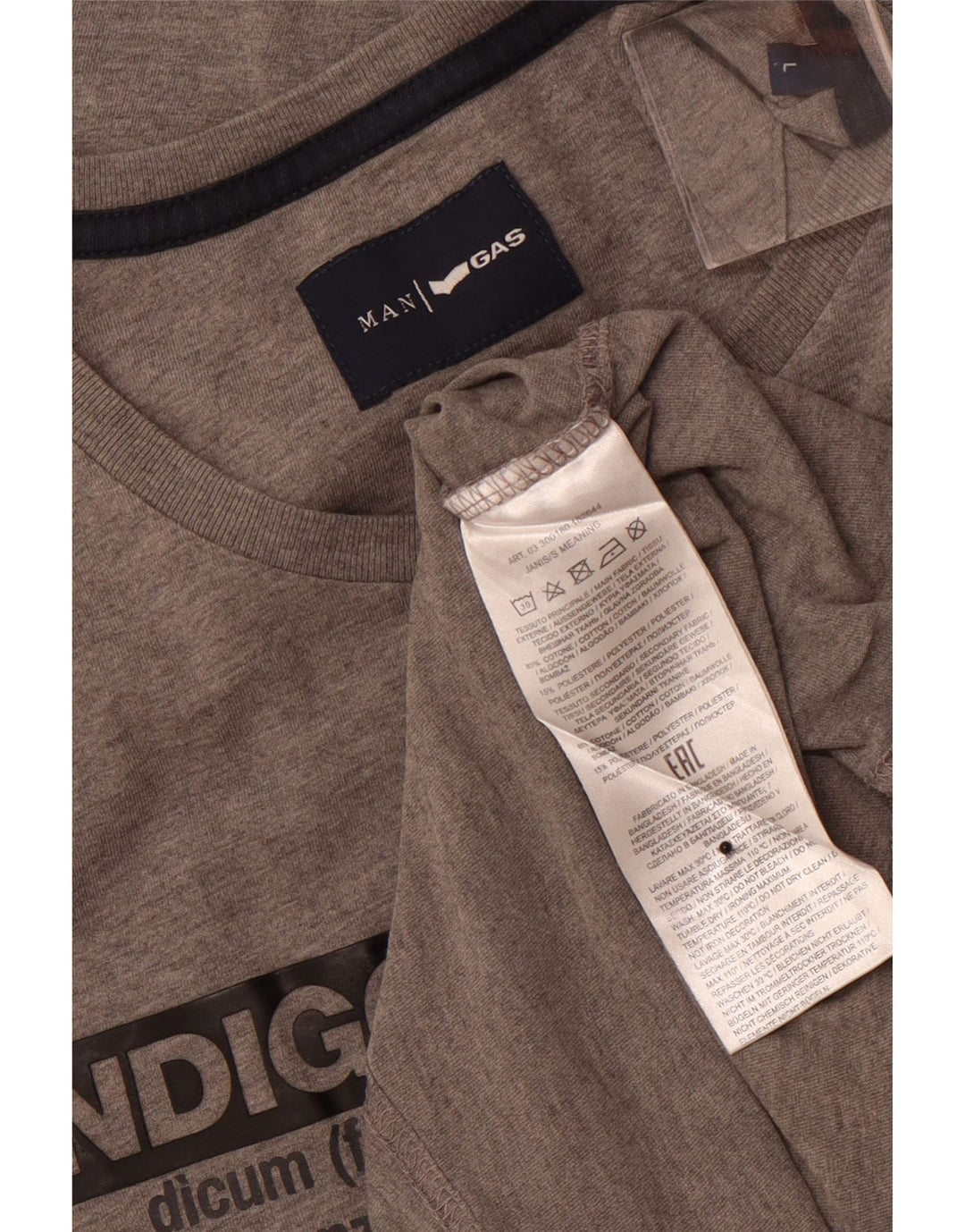 Ανδρικό γραφικό τοπ GAS Μακρυμάνικο μεγάλο γκρι βαμβακερό