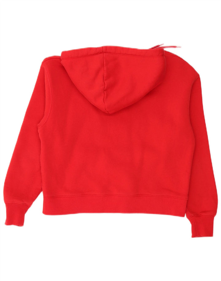 CALVIN KLEIN JEANS Γυναικείο υπερμεγέθη Crop Hoodie Jumper UK 10 Small Red