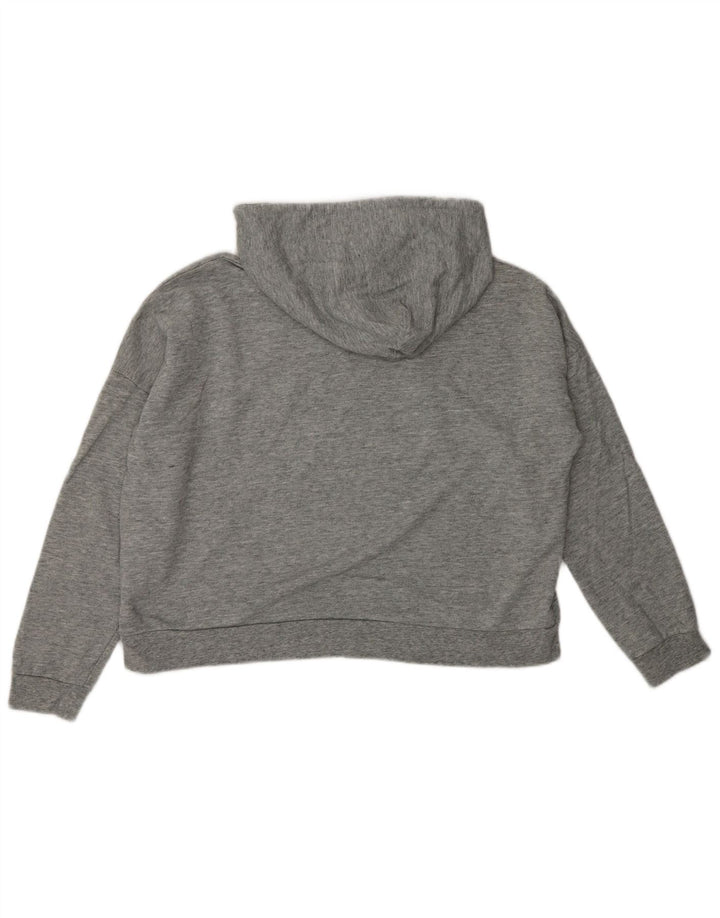 Γυναικεία LEVI'S Oversized Crop Graphic Hoodie Jumper UK 10 Small Grey Cotton