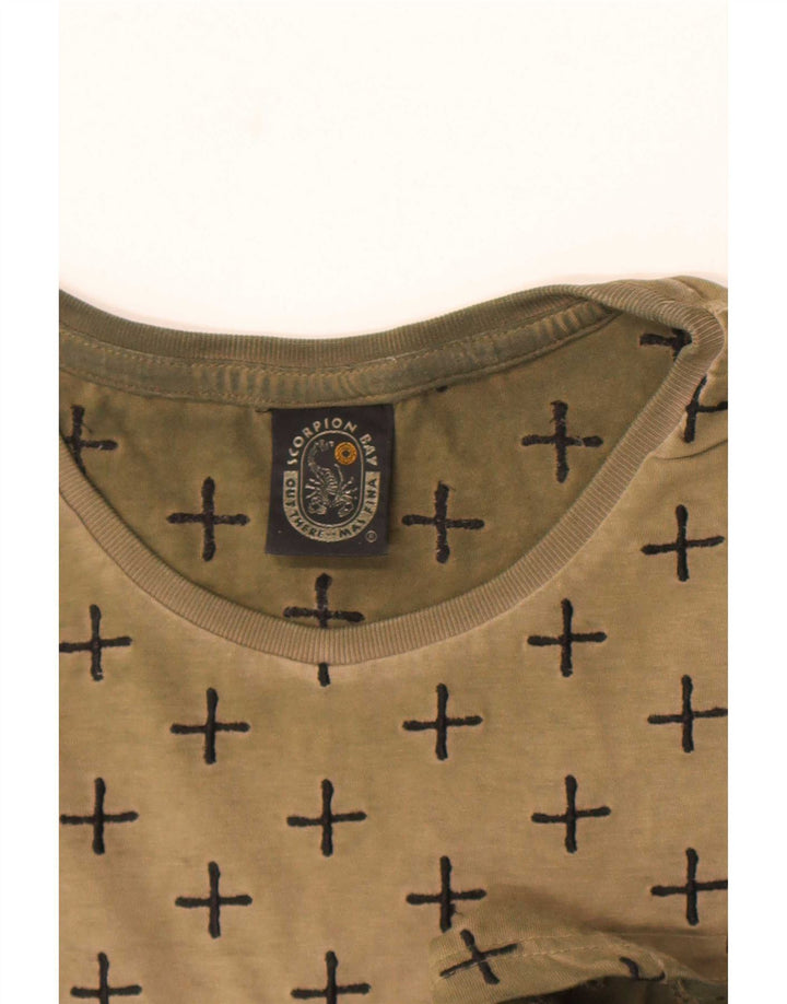 Scorpion Bay Ανδρικό T-Shirt με αφηρημένο σχέδιο, μεσαίο βαμβακερό χακί