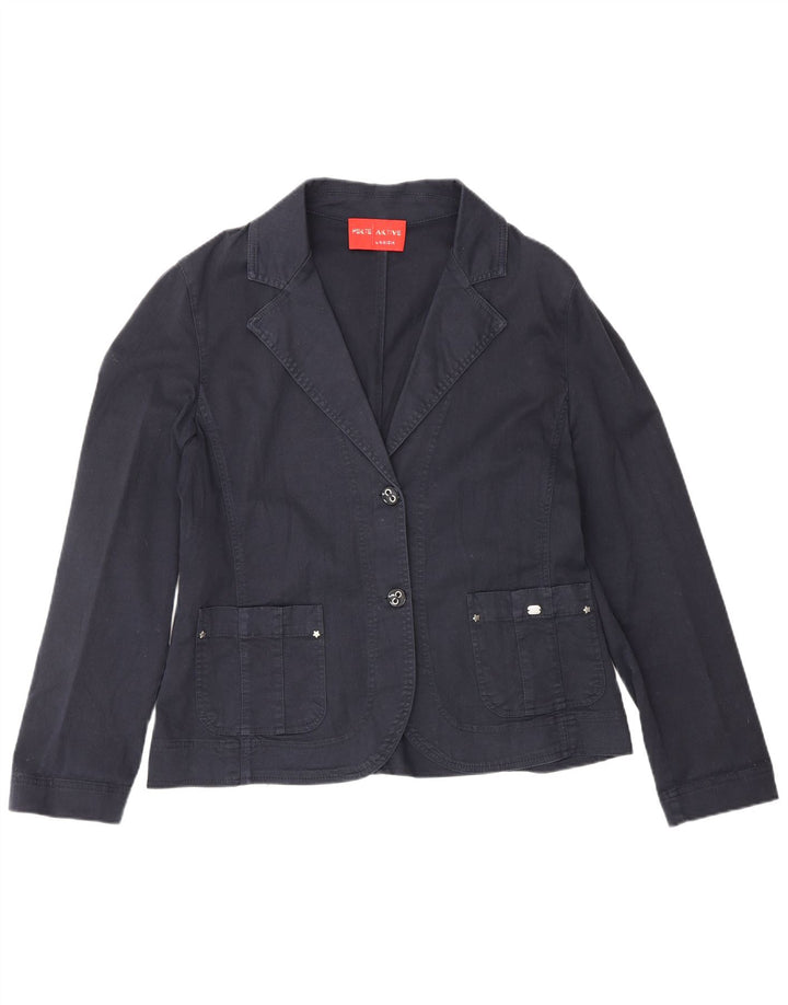 Perte από την Krizia Γυναικείο σακάκι με 2 κουμπιά UK 14 Large Navy Blue Cotton