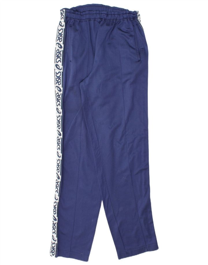ASICS Mens Graphic Full Tracksuit Large Navy Blue Polyamide