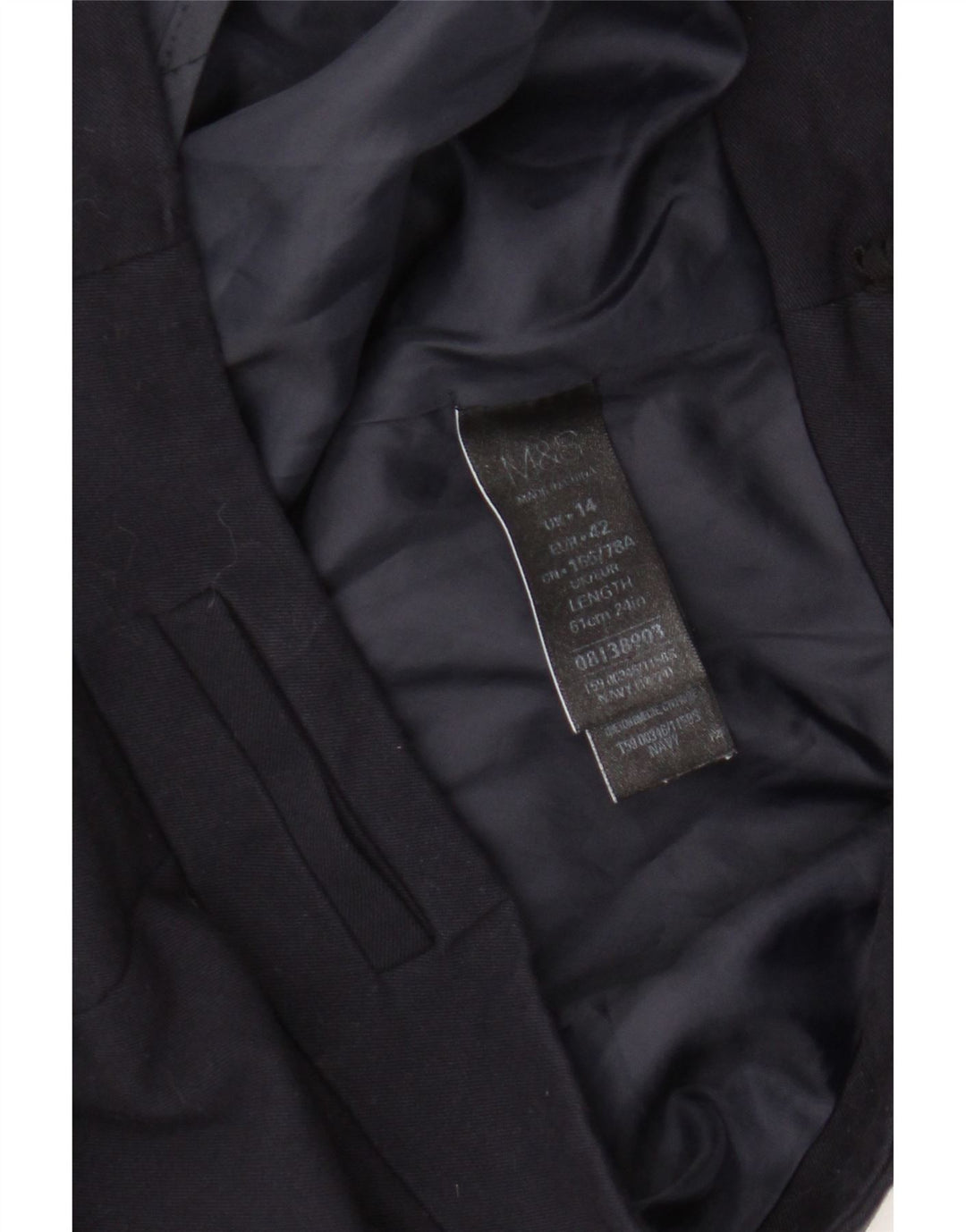 Marks & Spencer Γυναικεία Pencil Φούστα UK 14 Large W34 Navy Blue Polyester