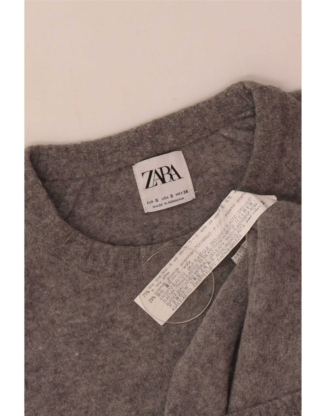 Ανδρικό πουλόβερ Zara Boat Neck Jumper Μικρό Γκρι Μαλλί