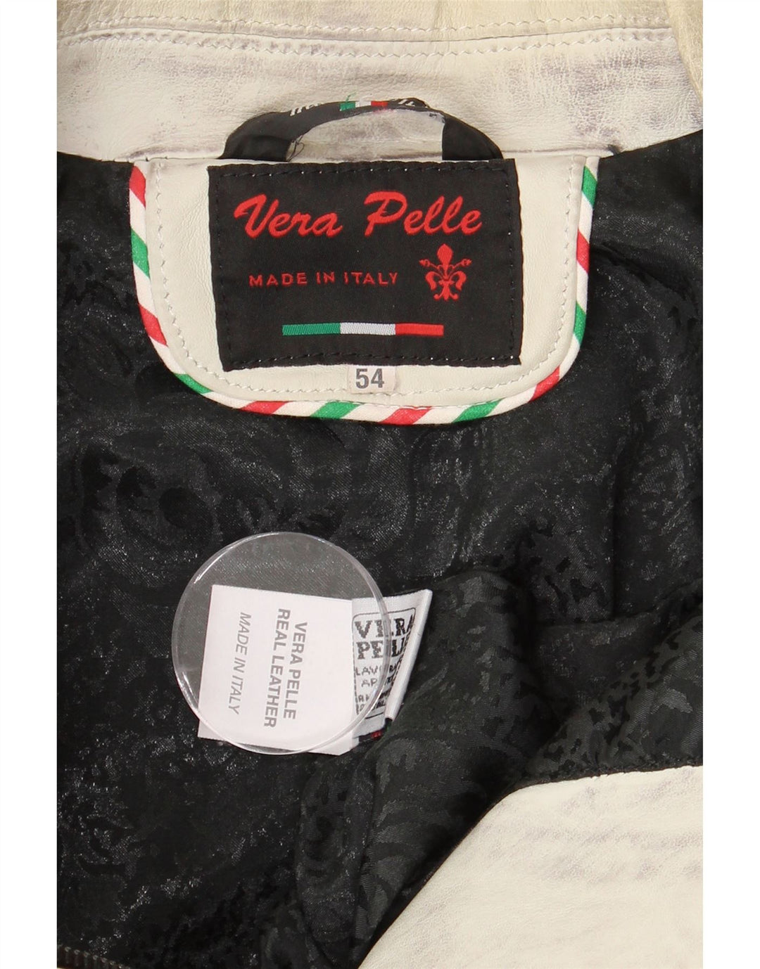 Vintage Γυναικείο Δερμάτινο Μπουφάν UK 16 Large Off White