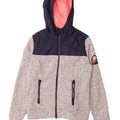 Superdry γυναικείο πουλόβερ με κουκούλα με φερμουάρ UK 14 μεσαίου γκρι χρώματος πολυεστέρας