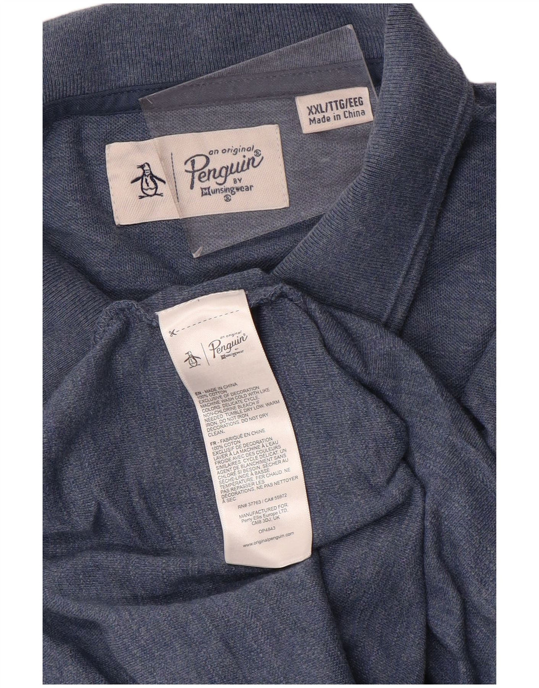 Ανδρικό μπλουζάκι πόλο PENGUIN 2XL Μπλε βαμβακερό