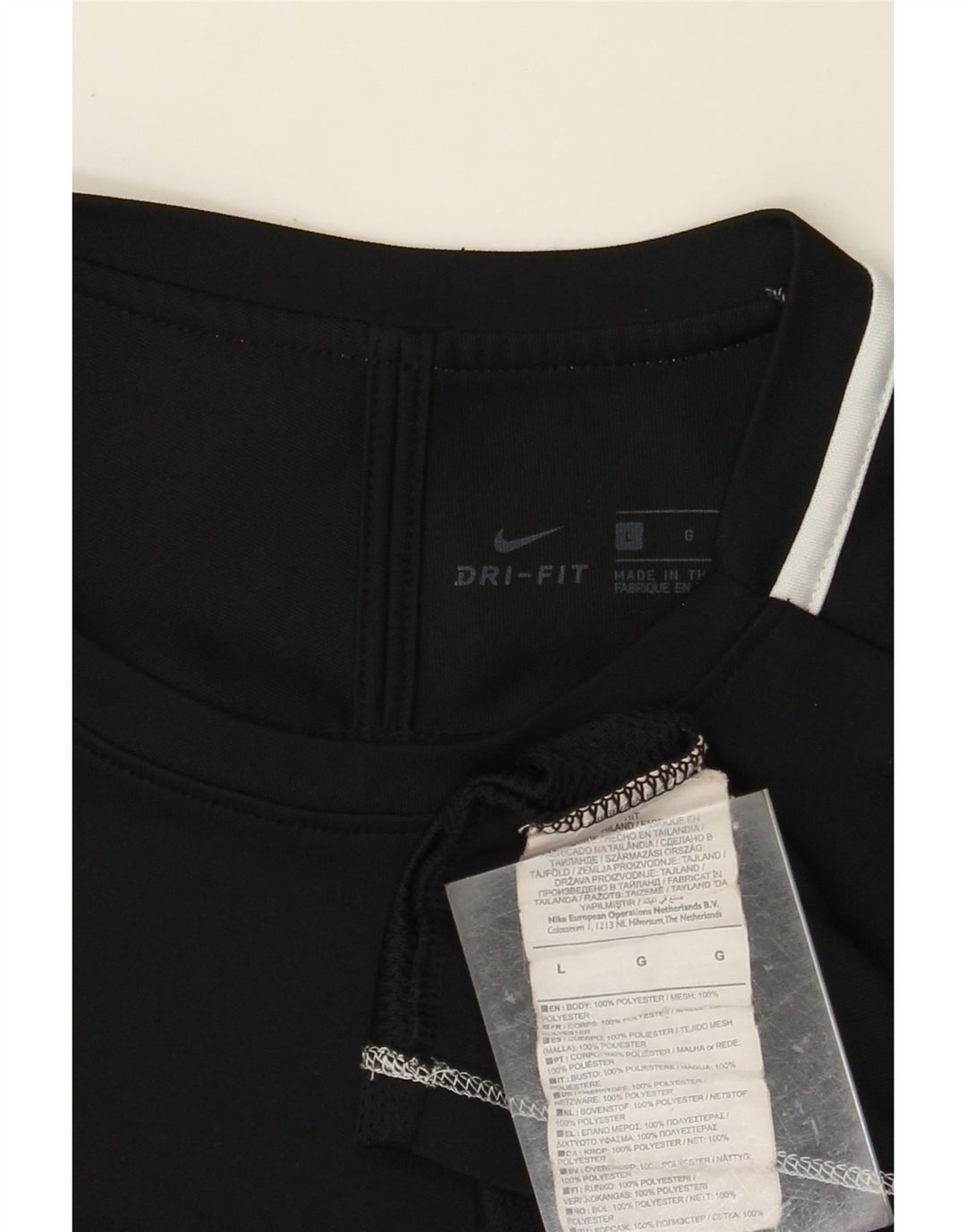 Γυναικείο μπλουζάκι NIKE Dri Fit Top UK 16 Large Black Colorblock Πολυεστέρας