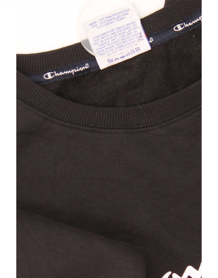 Champion Γυναικείο Γραφικό Φούτερ Jumper UK 12 Μεσαίο μαύρο βαμβακερό