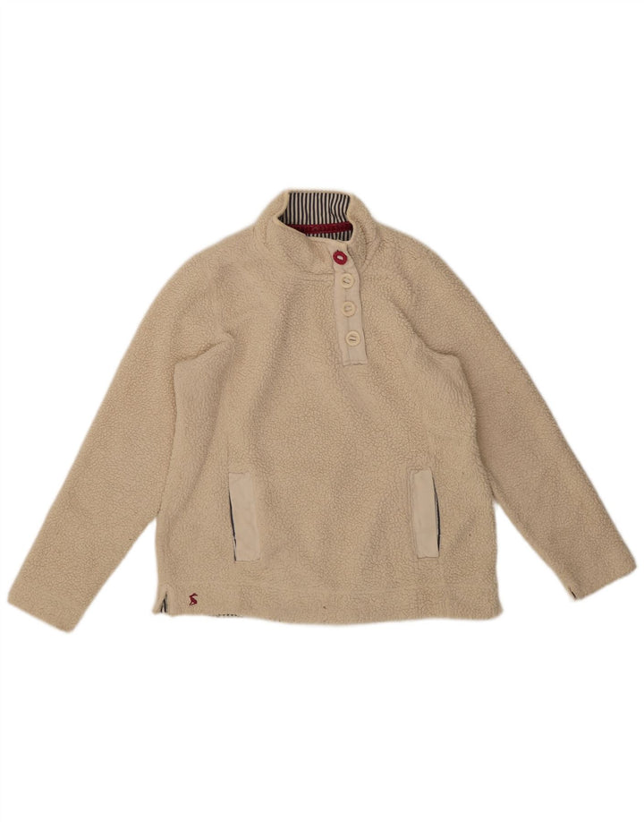 Joules γυναικείο μπλουζάκι με λαιμό Fleece UK 12 Medium Off White
